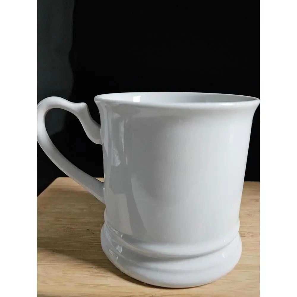 Williams-Sonoma White Monogram Mug Letter K Sculpted Handle Approx 14 oz
